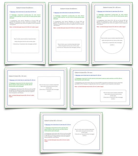 Vous pouvez dessiner vos cartes de votre côté si vous préférez ! Dans ce cas, téléchargez un de nos gabarits, placez-le en calque d'arrière-plan de votre logiciel de dessin et dessinez vos tickets par dessus ! Vous pouvez dessiner vos cartes de votre côté si vous préférez ! Dans ce cas, téléchargez un de nos gabarits, placez-le en calque d'arrière-plan de votre logiciel de dessin et dessinez vos tickets par dessus !