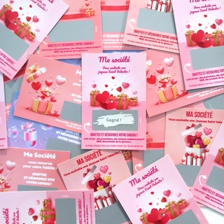 Des modèles de tickets à gratter à personnaliser pour la Saint-Valentin ou pour toutes vos autres idées de carte restant dans l'univers de l'amour. Ils augmenteront l'intérêt de vos clients, encourageront l'achat de produits et renforceront votre relation avec eux. Des modèles de tickets à gratter à personnaliser pour la Saint-Valentin ou pour toutes vos autres idées de carte restant dans l'univers de l'amour. Ils augmenteront l'intérêt de vos clients, encourageront l'achat de produits et renforceront votre relation avec eux.